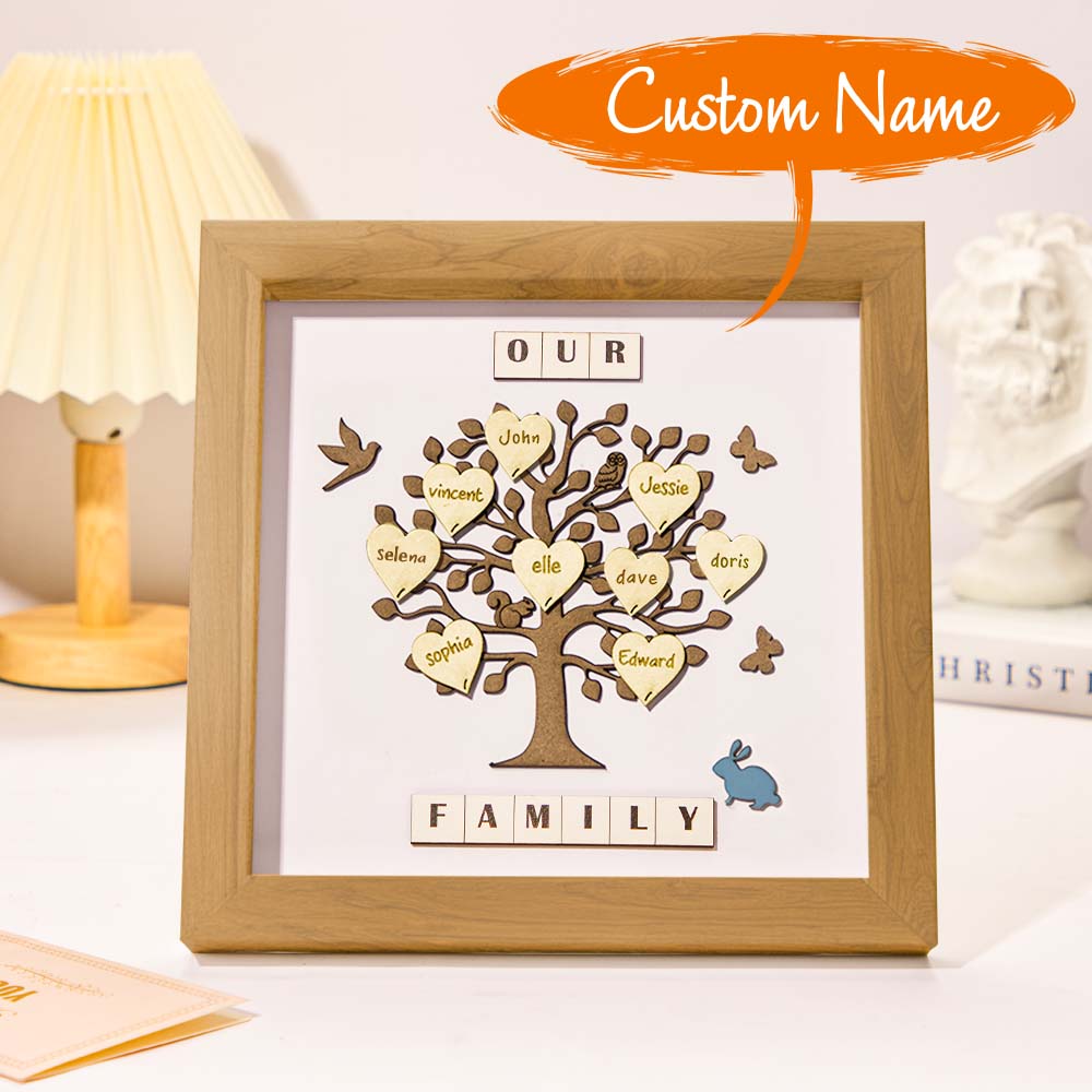 Custom Names Tree Frame Desk Decoration Personalized Family Tree Father's Day Gifts