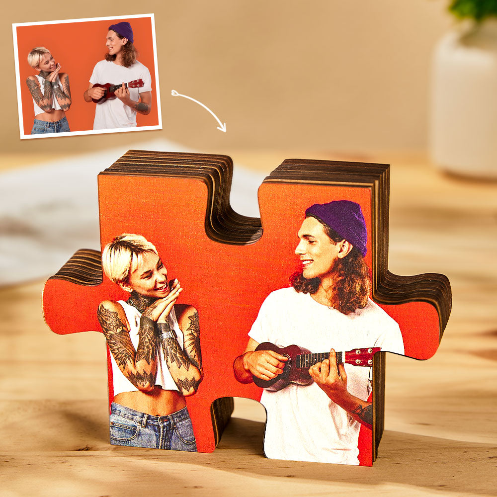 Custom Photo Jigsaw Frame Decoration Personalized Picture Puzzle Piece Desktop Decoration