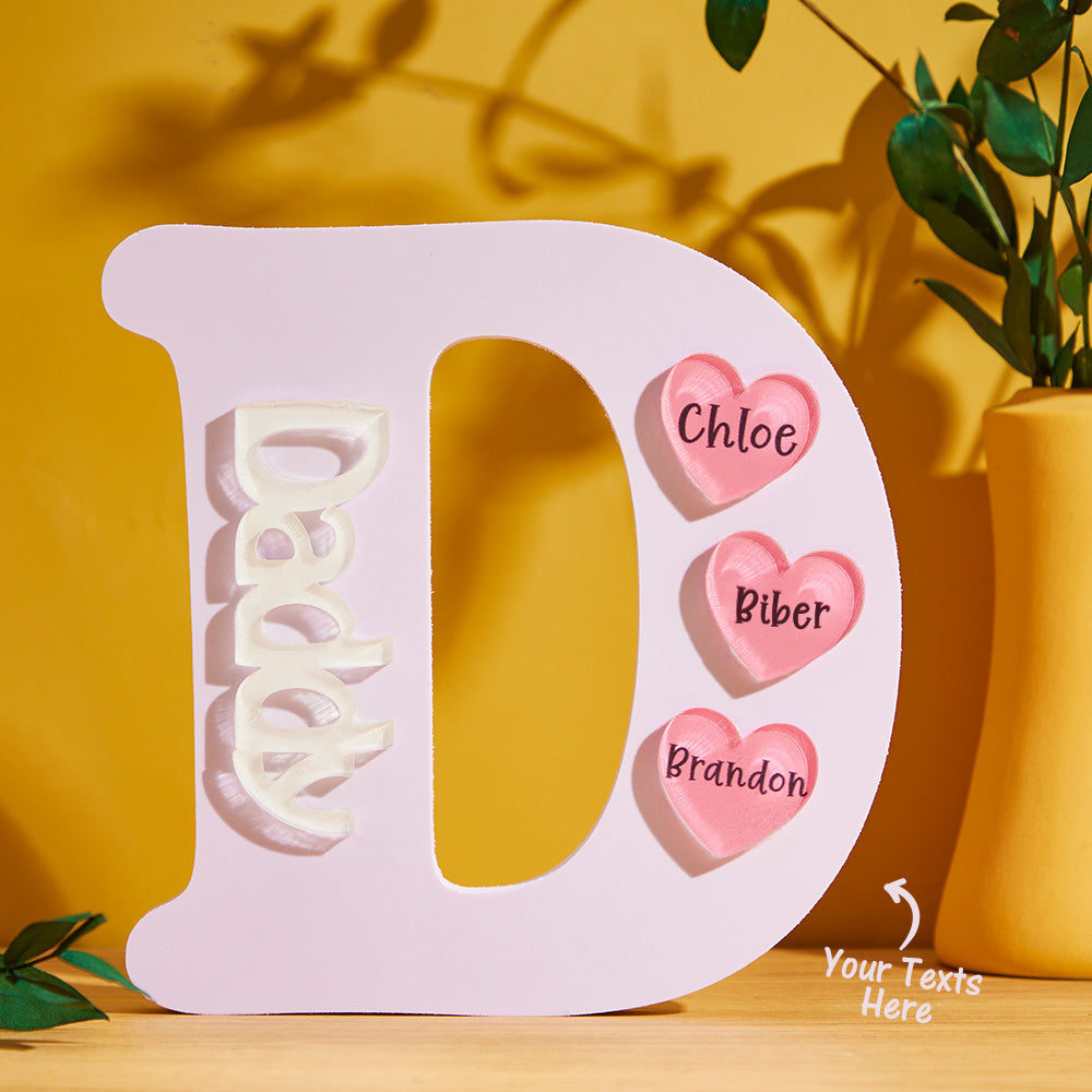 Custom Engraved Ornament Love Creative Pink Gifts for Daddy
