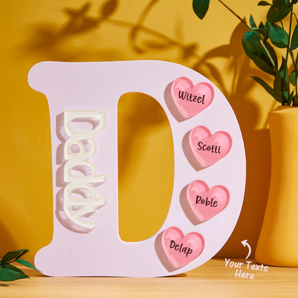 Custom Engraved Ornament Love Creative Pink Gifts for Daddy