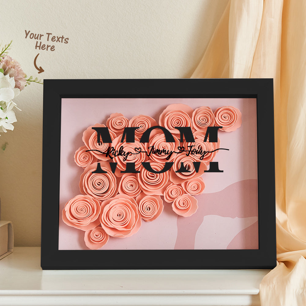 Custom Engraved Ornament Flower Shadow Box Romanic Couple Gifts