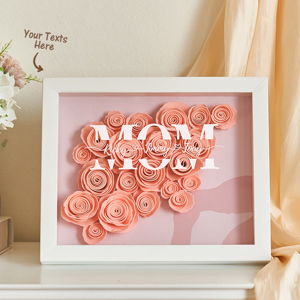 Custom Engraved Ornament Flower Shadow Box Romanic Couple Gifts