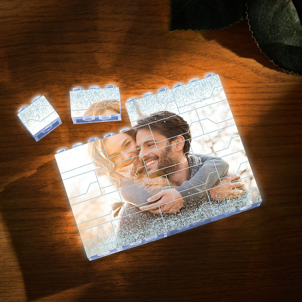 Custom Photo LED Light Building Brick Multicolor Light Up Building Bricks Gift for Him