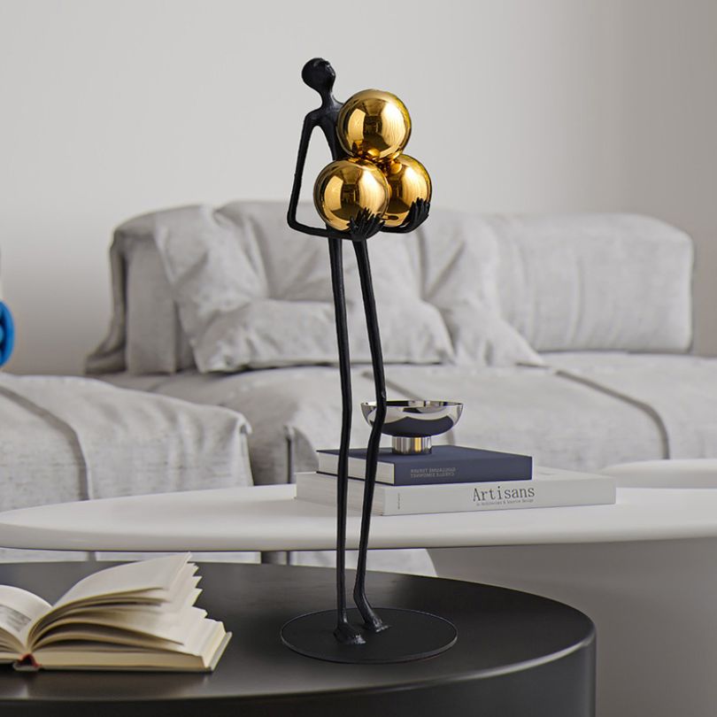 Elite Miniature Human Statue with Golden Ball