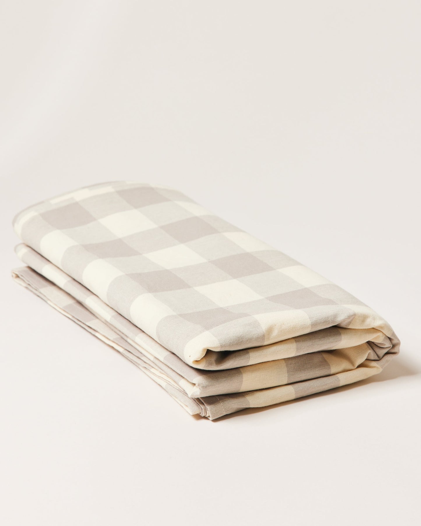 Farmhouse Pottery farmers gingham tablecloth gray.