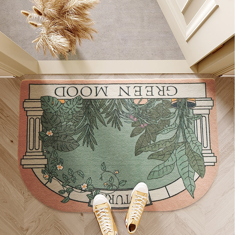 green floor mat