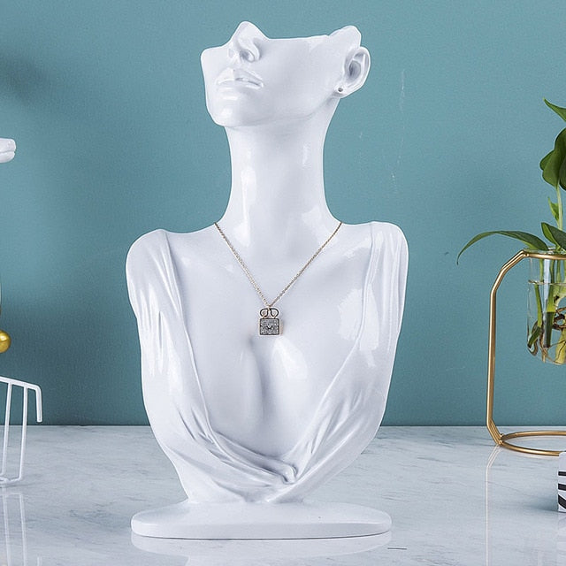 white bust stand