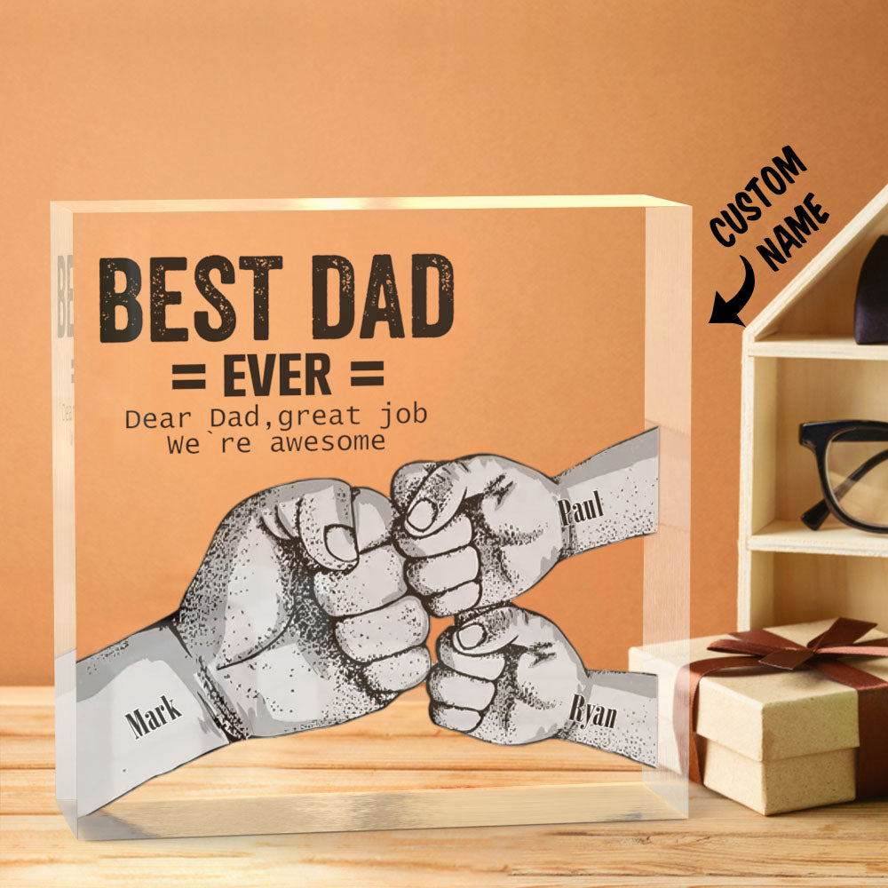 Custom Engraved Father's Day Crystal Ornaments Best Dad Ever Commemorate Gifts