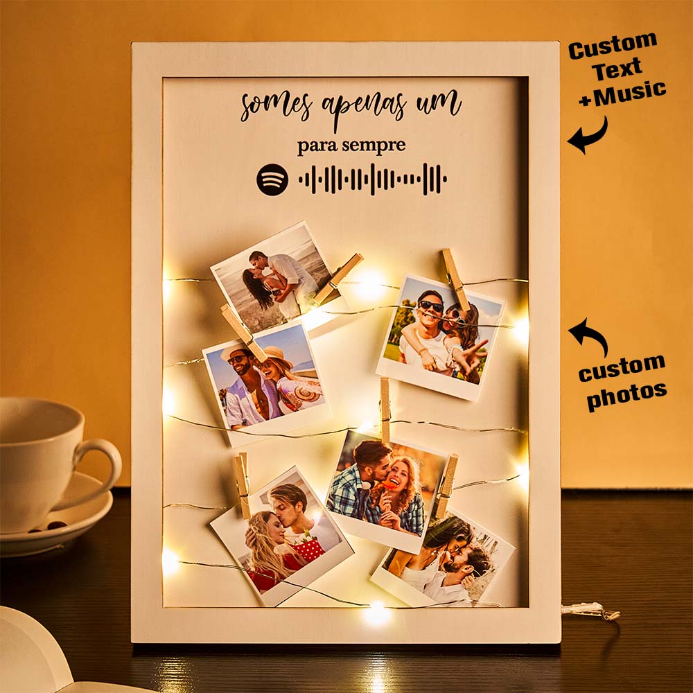 Custom Scannable Code Photo Engraved Ornaments Creative Photo Wall Couple Gifts