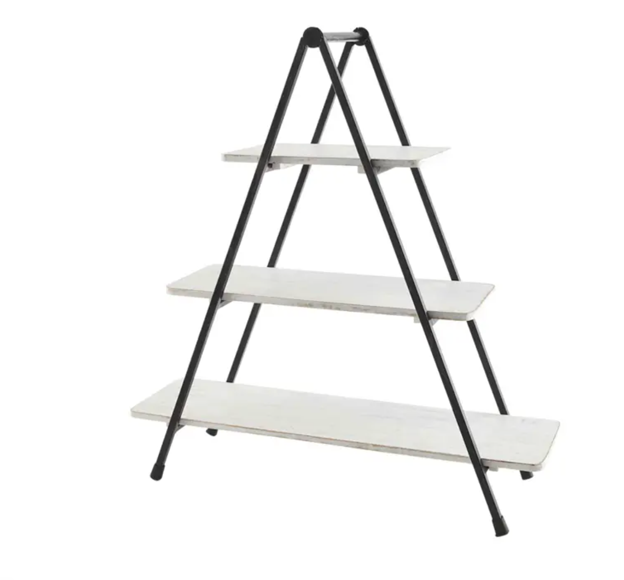 White Three Tiered Wood/Metal Server