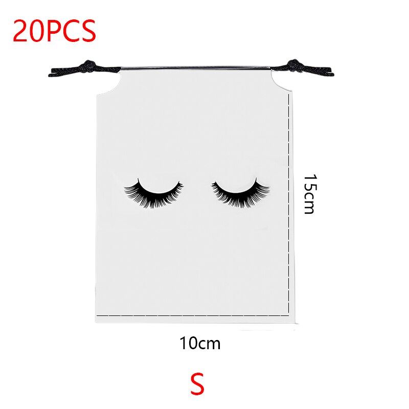 20/50PCS Eyelash Print Drawstring Reusable Bags