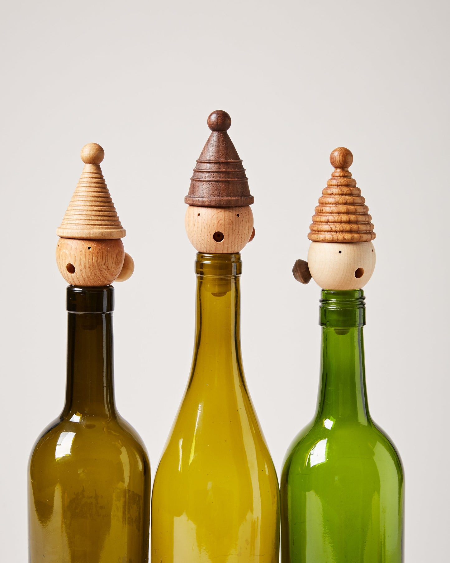 Lady Wine Stoppers in wine bottles