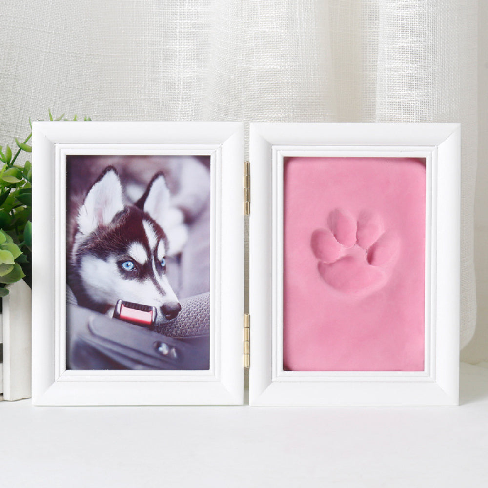 Pet Pawprint Photo Frame Creative Baby Handprint Clay Picture Frame Kit for New Mom