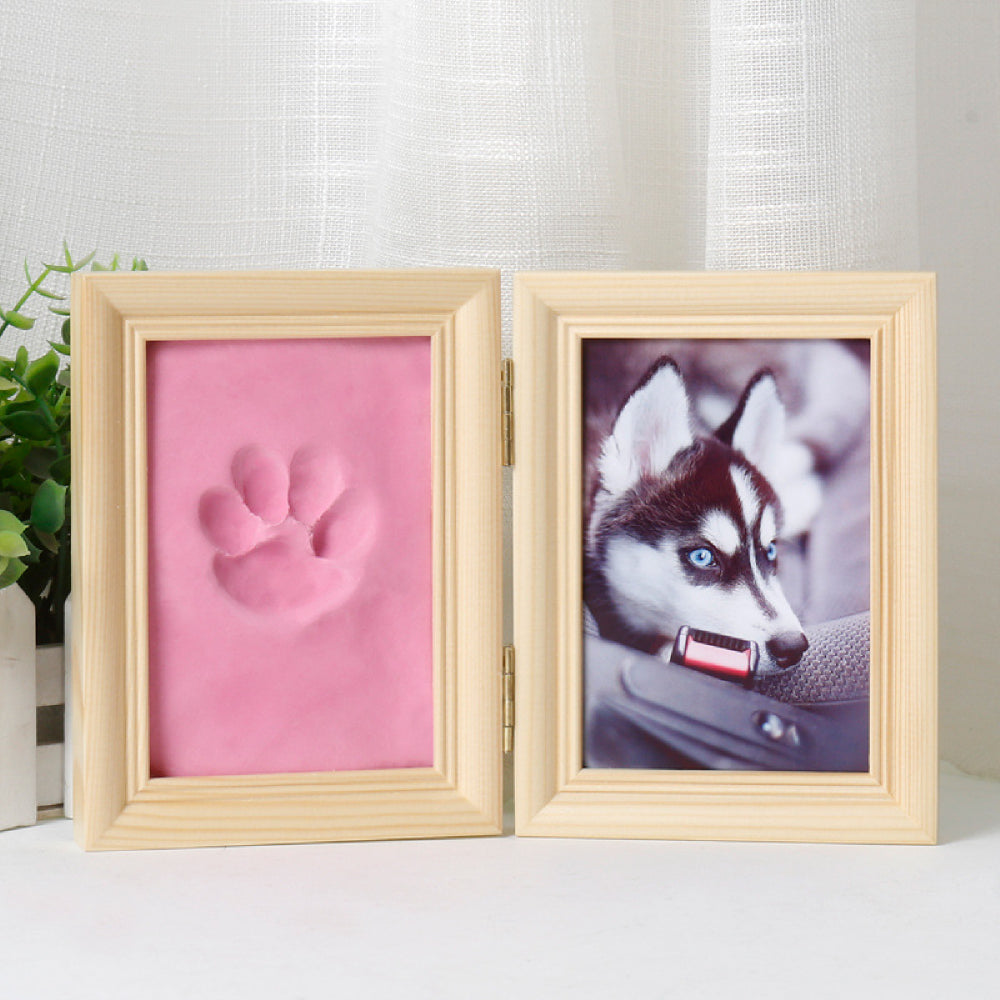 Pet Pawprint Photo Frame Creative Baby Handprint Clay Picture Frame Kit for New Mom