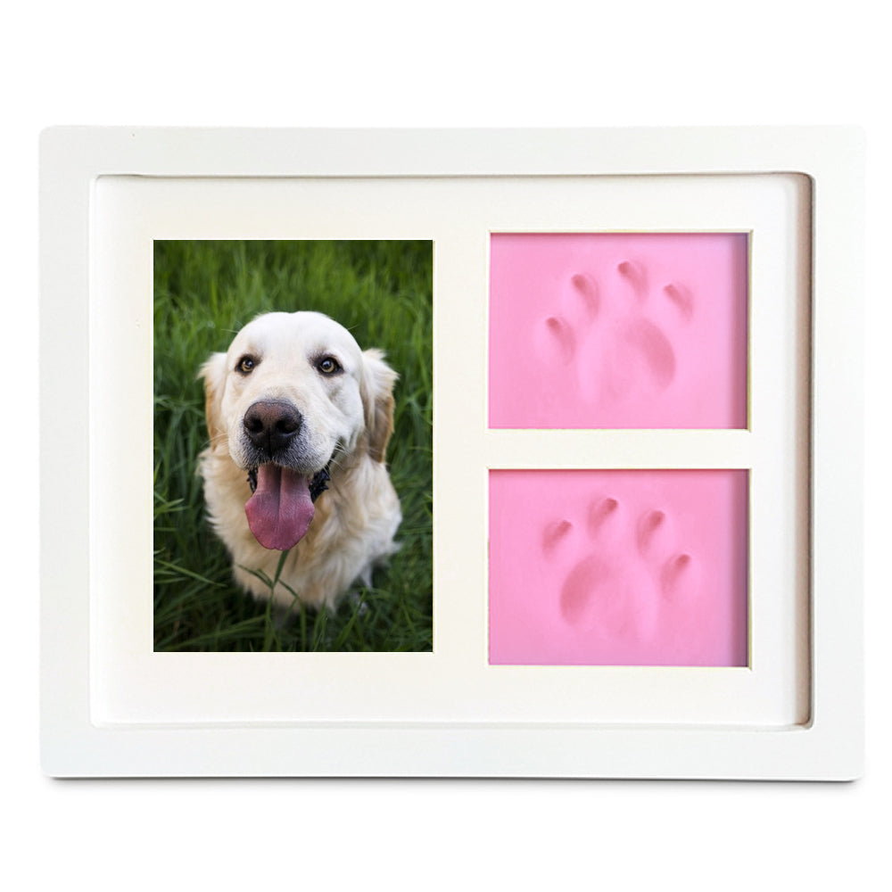 Pet Pawprints Desk Picture Frame Newborn Handprint Clay Photo Frame Kit for New Baby