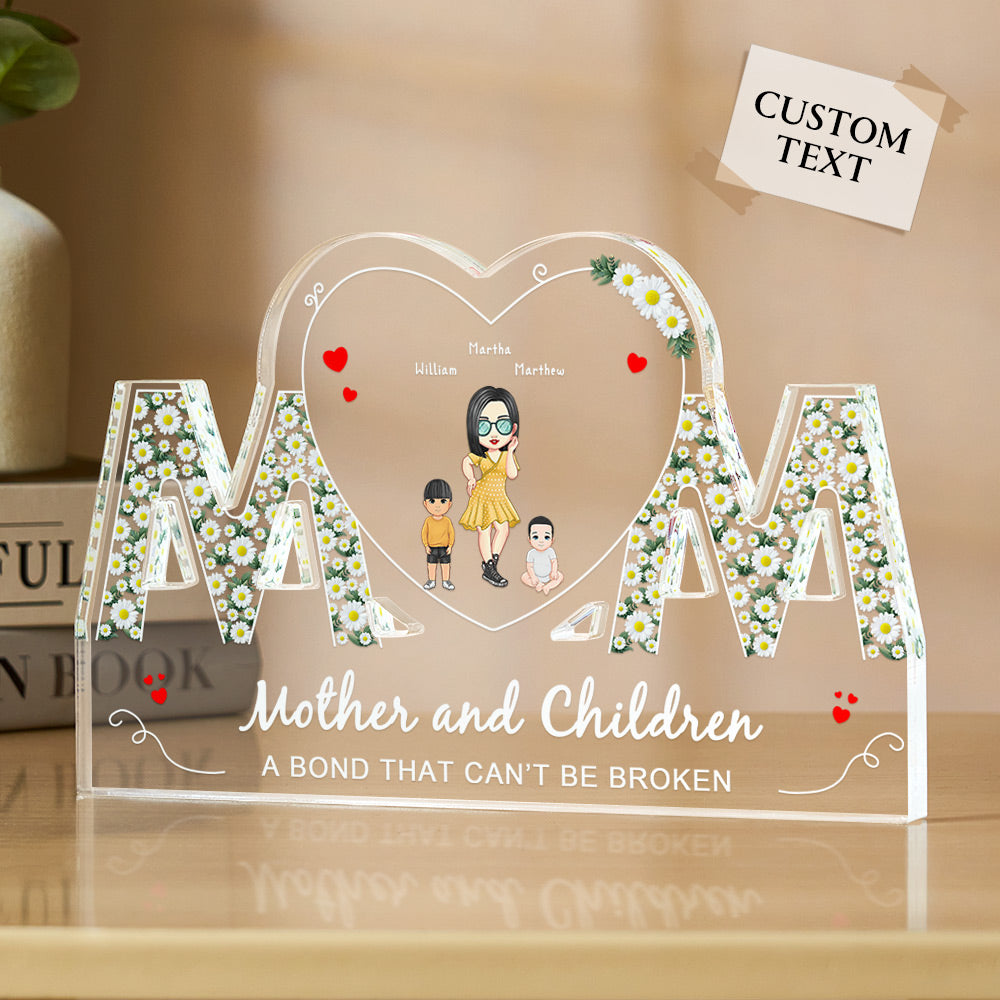 Custom Photo Engraved Acrylic Plaque Home Gifts for Mother