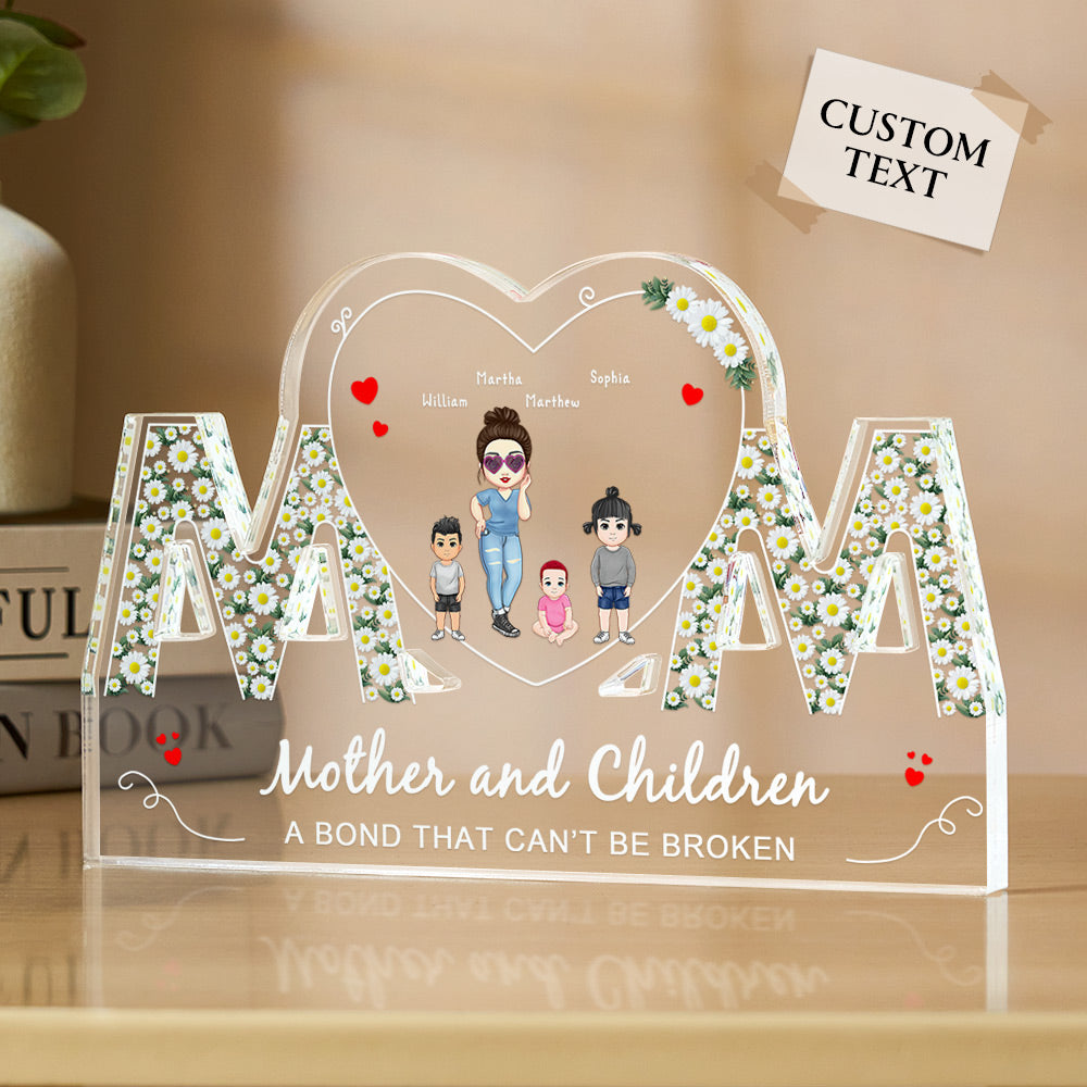 Custom Photo Engraved Acrylic Plaque Home Gifts for Mother