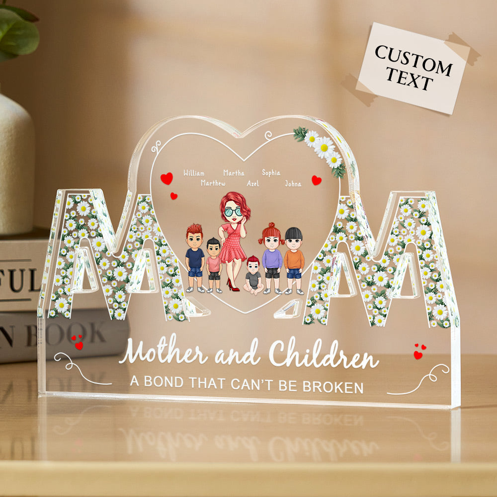 Custom Photo Engraved Acrylic Plaque Home Gifts for Mother