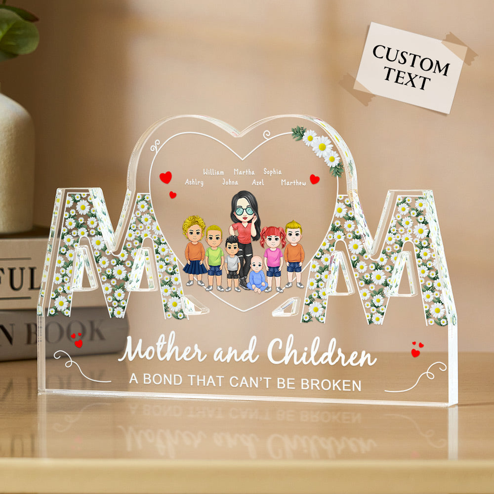 Custom Photo Engraved Acrylic Plaque Home Gifts for Mother