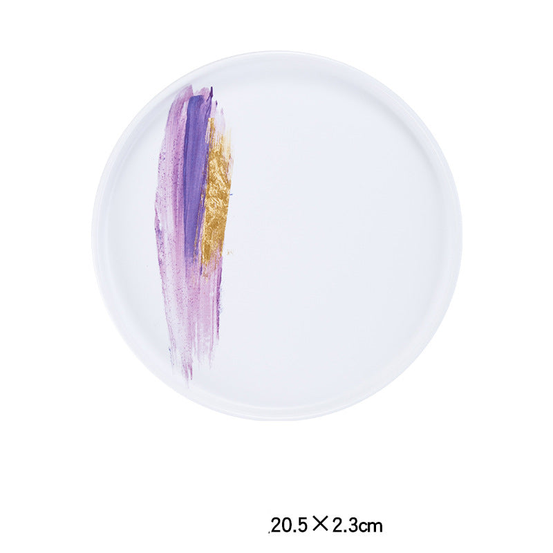 Nordic Personality Simple Ceramic Flat Plate Saor Style