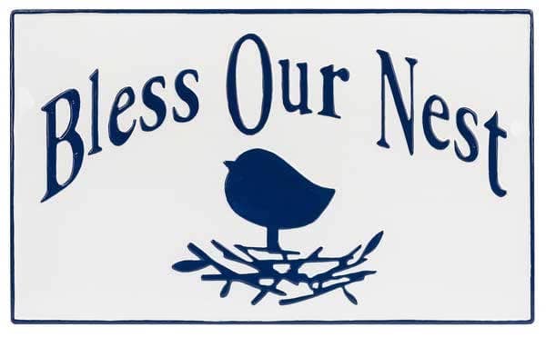Ganz Blue and White Bless Our Nest