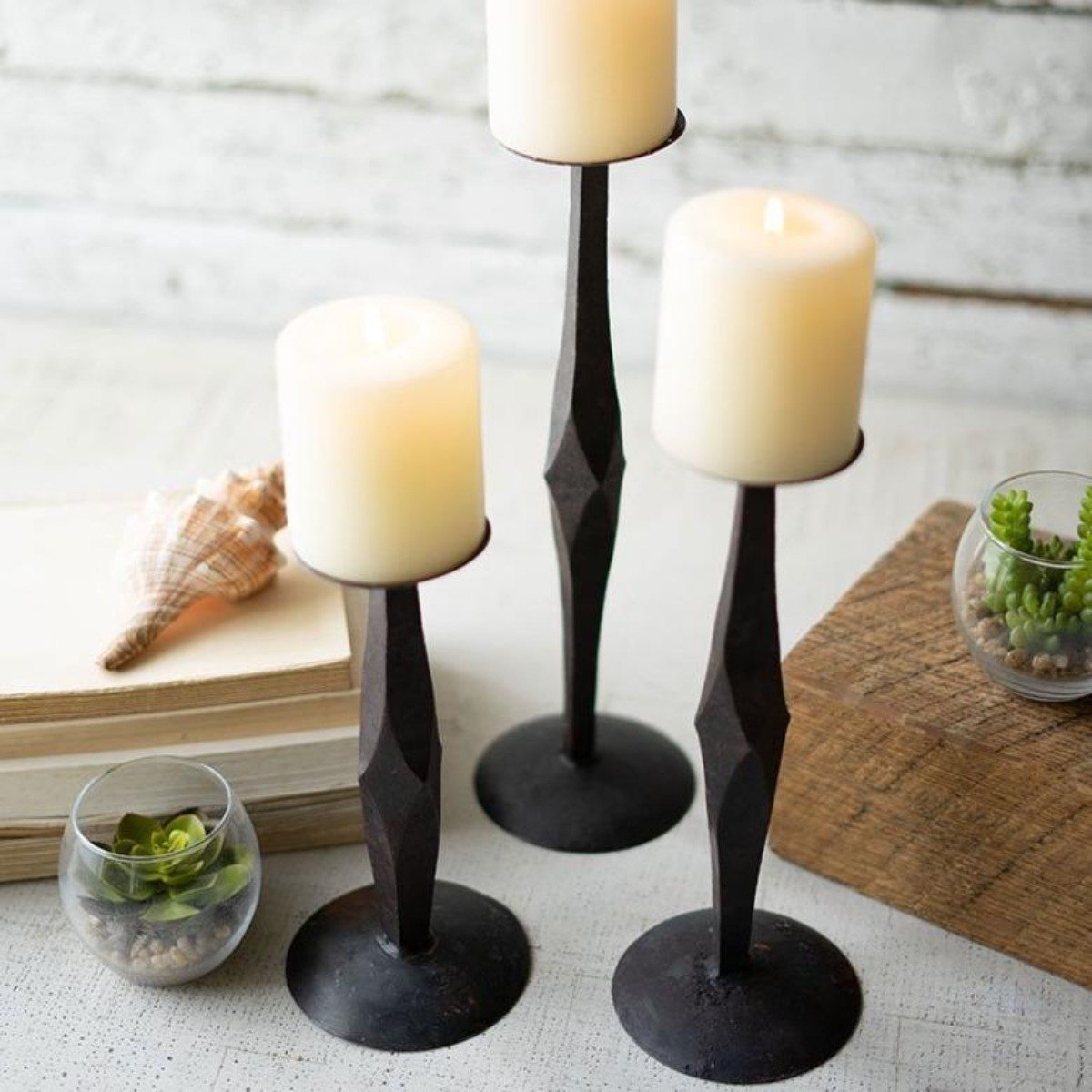 Reclaimed Candle Holders (Set-3)