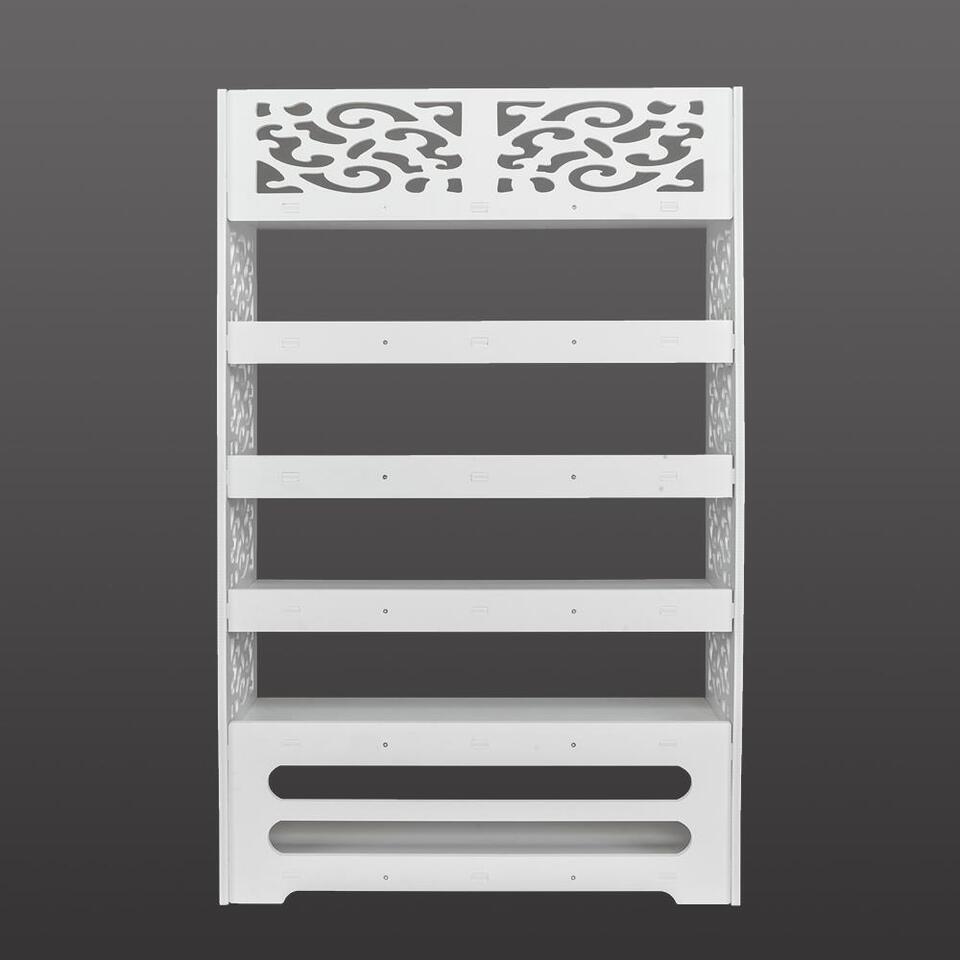 6 Tier Carved Storage Organizer Standing Shoe Rack Shelf Cabinet