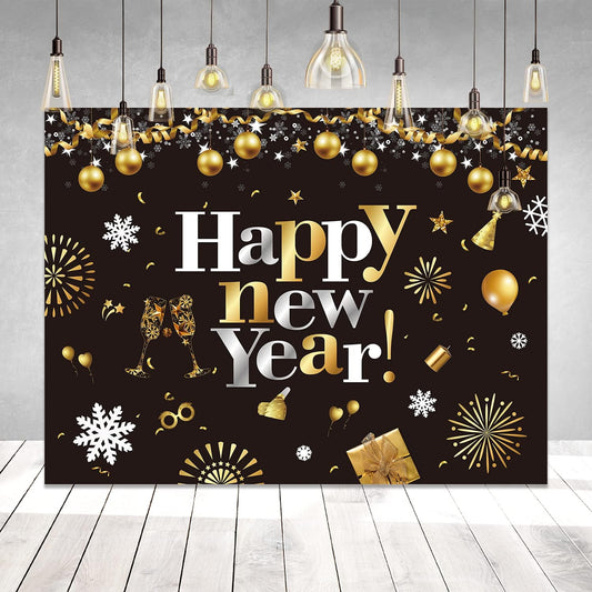78 Inch New Year Banner for 2024 New Year Eve Party Decorations Photo Backdrop