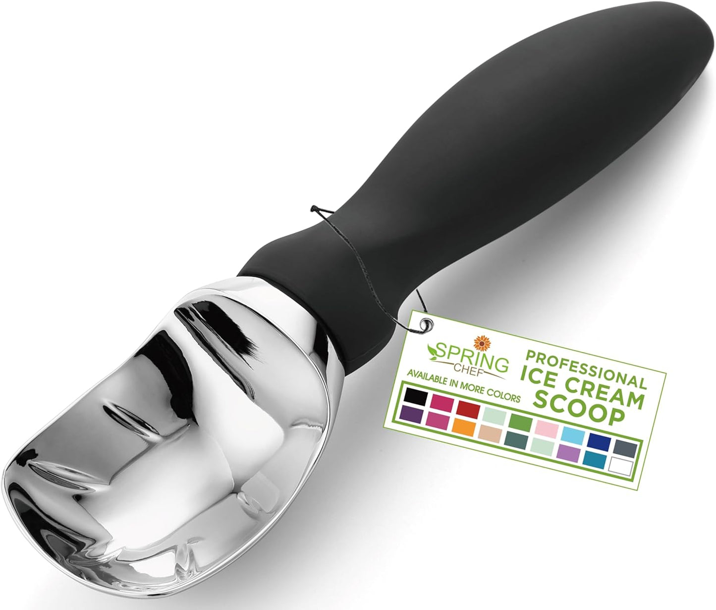 Chef Ice Cream Scoop with Comfortable Handle, Black
