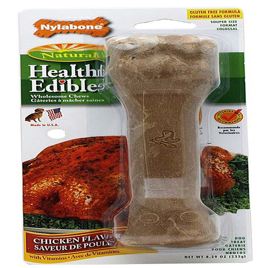 Nylabone Healthy Edibles All-Natural Long Lasting Chicken Flavor Dog Chew Treats Chicken 1ea/XL - 50+ lb