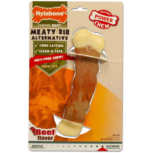 Nylabone Dura Chew Marrow Bone Alternative Dog Chew Toy Beef 1ea/Large - Up To 50 lb