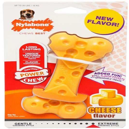 Nylabone Power Chew Cheese Dog Toy Cheese 1ea/Medium - Up To 35 lb