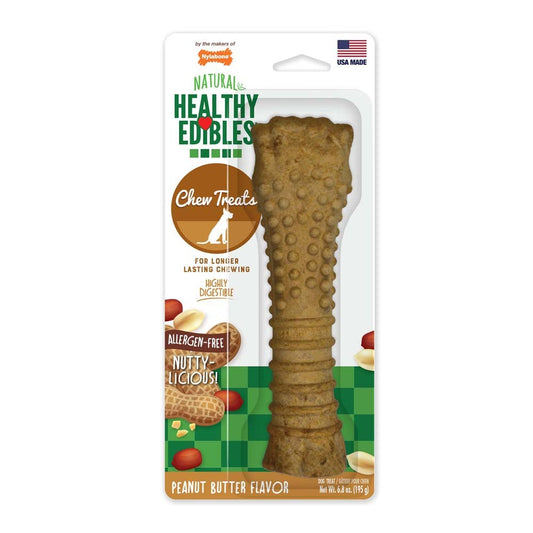Nylabone Healthy Edibles All-Natural Long Lasting Peanut Butter Flavor Dog Chew Treats 1 Count Peanut Butter 1ea/XL/Souper