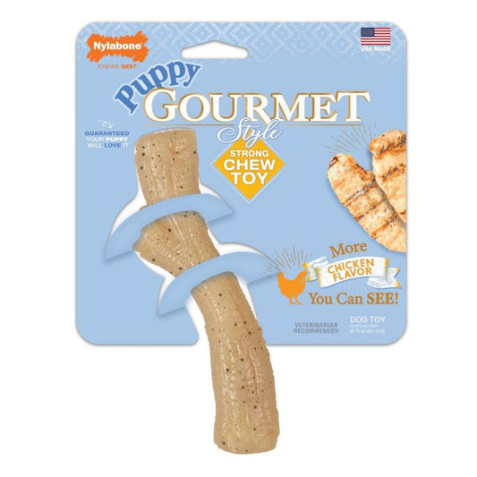 Nylabone Puppy Gourmet Style Strong Chew Toy Chicken 1ea/Medium - Up To 35 lb