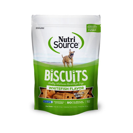 Nutrisource Dog Grain Free Biscuits Whitefish 14oz,