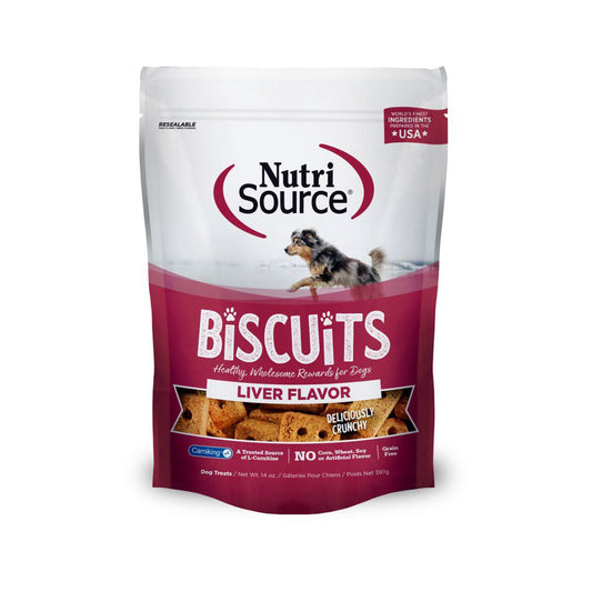 Nutrisource Dog Grain Free Biscuits Liver 14oz,
