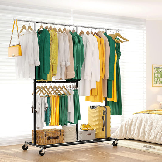4 Tier Clothes Horses Rack Stainless Steel Laundry Drying Rack with Two Side Wings Grey