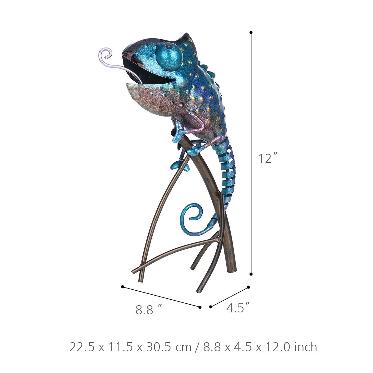 Painted Paint Iron Lizard Outdoor Garden Decoration