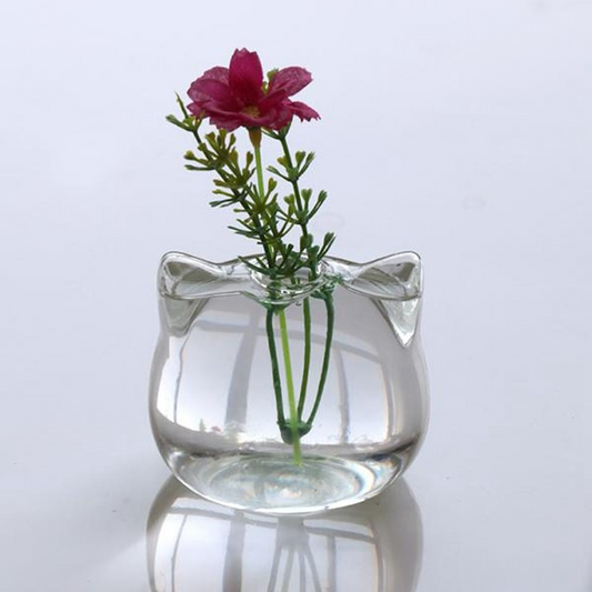 Cat Shaped Hydroponic Glass Flower Vase