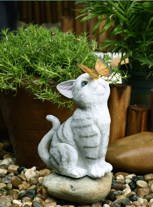 Garden Decoration Courtyard Layout Cute Cat Ornaments