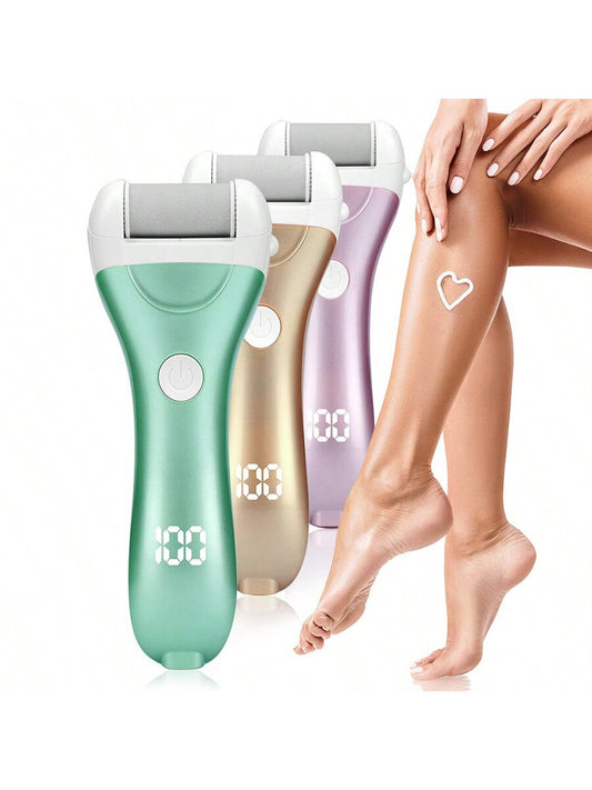 1pc Usb Rechargeable Electric Foot Grinder With Automatic Display, 1200mah Battery, 3 Grinding Heads, High Speed 1500rpm For Removing Dead Skin And Calluses, Foot Care Tool