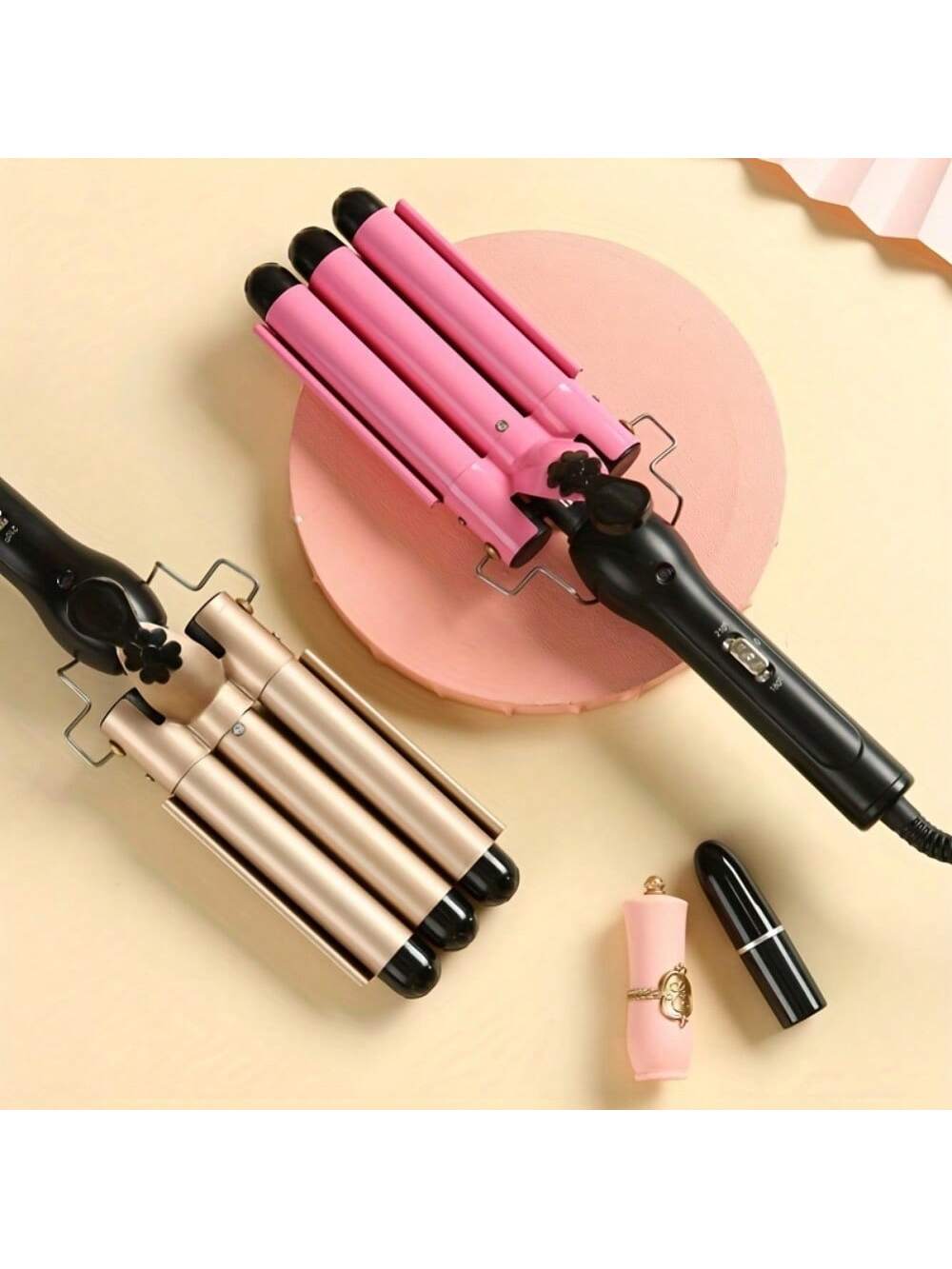 1 Pc Ceramic Hair Curling Iron with 3 Barrel , PTC Rapid Heating Hair Curler, Fashion Hair Styling Tool, for All Curling Hair Types for Home Use for Beauty