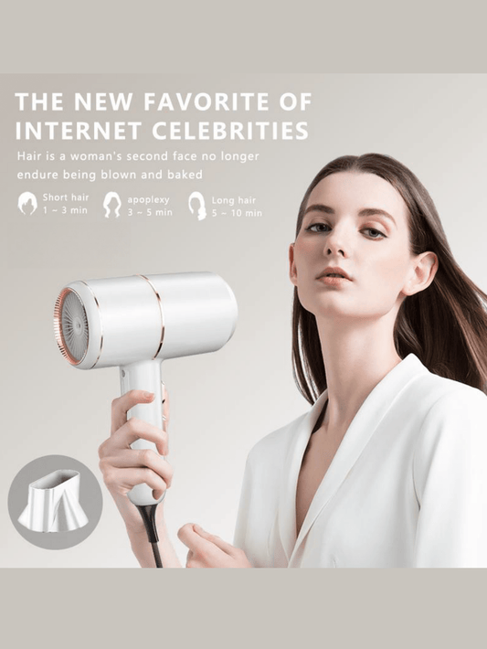 European Standard Hairdryer With Concentrator, Low Noise Negative Ion Hair Dryer, Damage-free Constant Temperature Light Travel Portable Hairdryer, Suitable For Men And Women's Curly Or Straight Hair