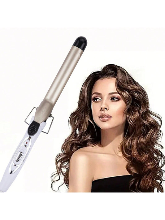 1 Piece - Temperature Regulating Ceramic Glaze Curling Hair Stick, Household Large Wave Golden Electric Hair Stick