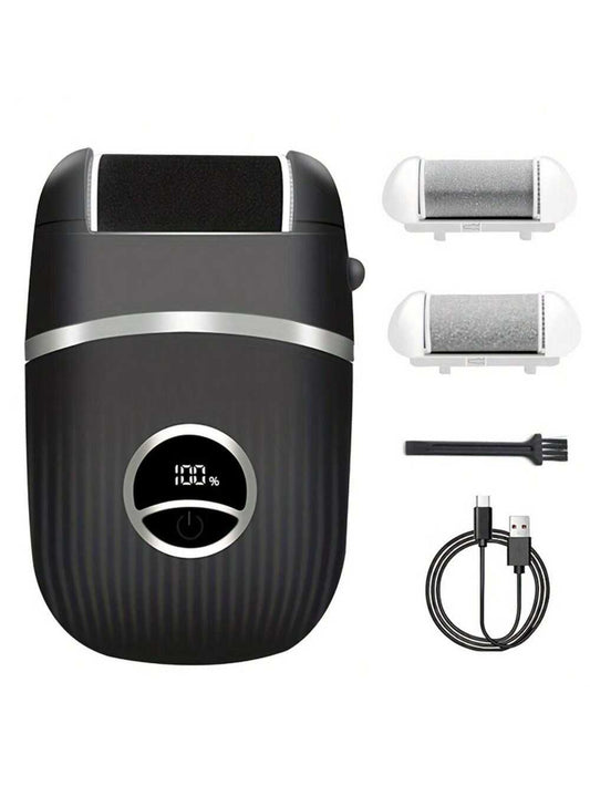 Cordless Electric Feet Callus Remover Electronic Foot File Pedicure Kits, Waterproof Foot Callus Remover Rechargeable Portable Pedicure Tools, 3 Rollers Foot Care Machine For Dead Skin
