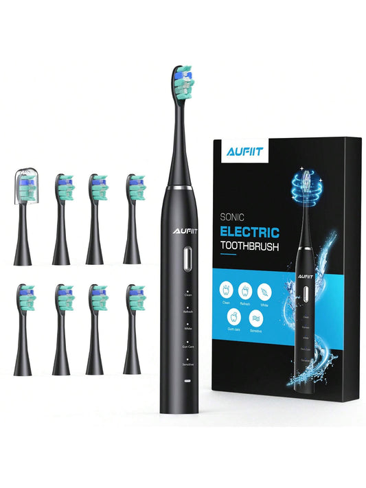 Sonic Electric Toothbrush For Adults - Power Electric Toothbrushes With 8 Premium Brush Heads, Rechargeable Power Electric Toothbrush With 5 Modes & Smart Timer,3 Hours Fast Charge For 60 Days Use