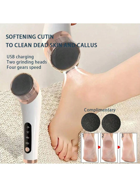 Electric Foot File, Dead Skin Remover, Portable Callus Remover, Foot Scrubber With Replaceable Grinding Head