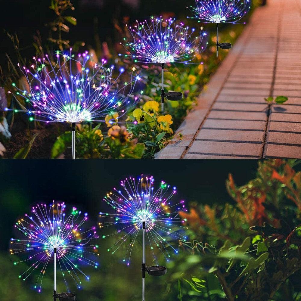 Solar Fireworks Ground Lamp Outdoor Garden Courtyard Holiday - amazitshop
