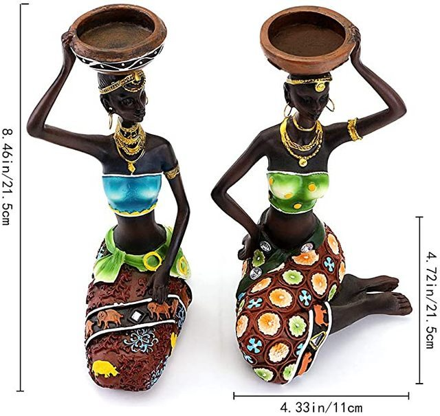 African Figurine Candle Holder dimension