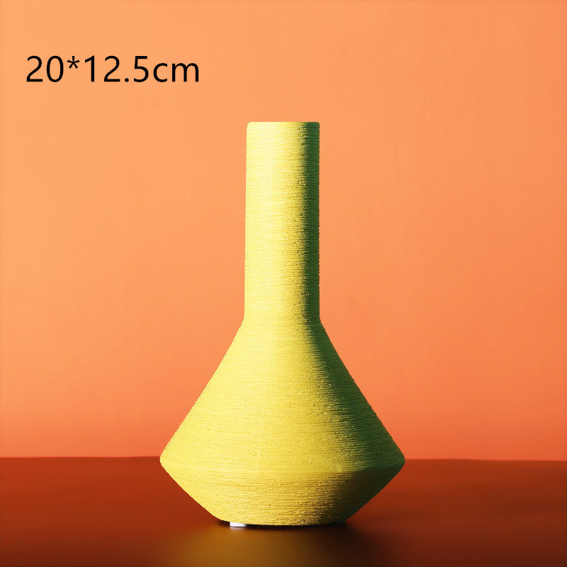 Colourful Morandi Brushed Ceramic Vase
